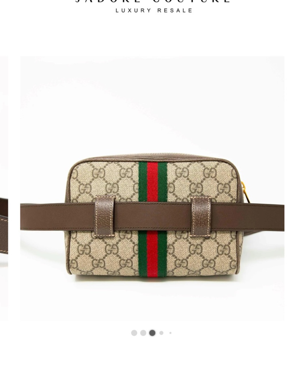 Gucci GG Supreme Canvas Ophidia Small belt Bag - Brown/Tan/Green-Red Stripe - Picture 3 of 15
